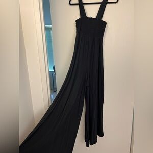 Free People Black Wide-Leg Jumpsuit
